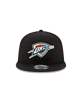 New Era Men's Black Oklahoma City Thunder Core Logo 9FIFTY Snapback Hat