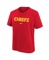 Nike Big Boys and Girls Red Kansas City Chiefs Team Wordmark T-Shirt