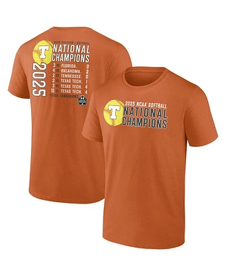 Fanatics Men's Texas Orange Longhorns 2025 Ncaa Softball Women's College World Series Champions Schedule T-Shirt
