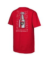 Fanatics Big Boys and Girls Red Florida Panthers 2025 Stanley Cup Champions Signature Roster T-Shirt