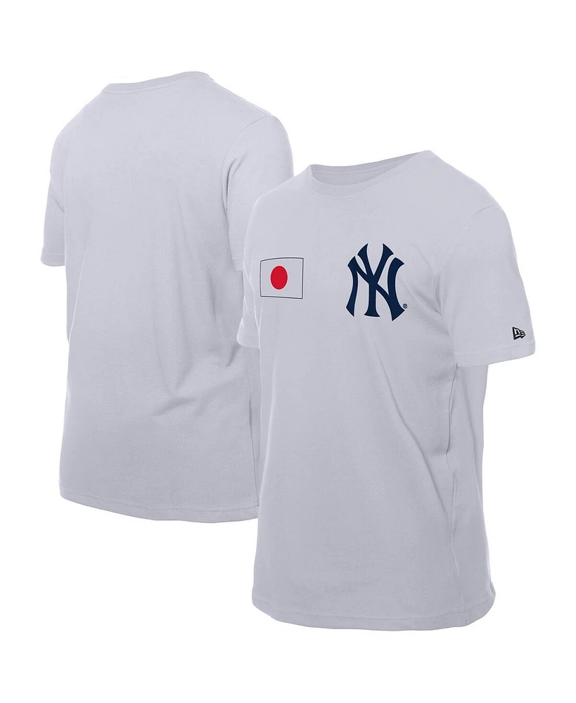 New Era Men's White York Yankees Japanese Flag T-Shirt