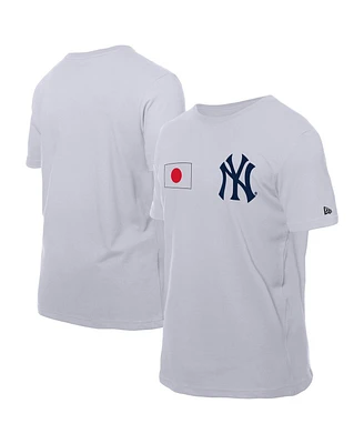 New Era Men's White York Yankees Japanese Flag T-Shirt