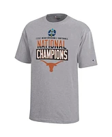 Champion Big Boys and Girls Gray Texas Longhorns 2025 Ncaa Softball Women's College World Series Champions Locker Room T-Shirt