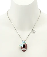 Betsey Johnson Faux Stone Kick Off Football Pendant Necklace