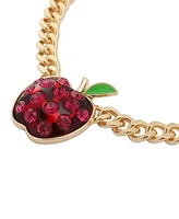 Betsey Johnson Faux Stone Straight Apple Curb Chain Pendant Necklace