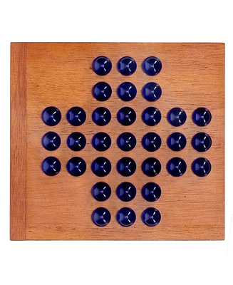 We Games Marble Solitaire Wooden Travel Game