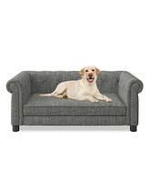 Elegant Linen Dog Sofa Bed - Light Grey