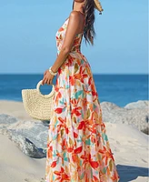 Cupshe Women's Summer Burst Tropical Maxi Beach Dress