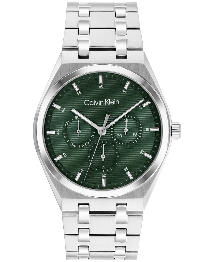 Calvin Klein Men's Silver Tone Stainless Steel Bracelet Watch, 39mm