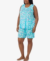 Ellen Tracy Plus Sleeveless Bermuda Pajama Set