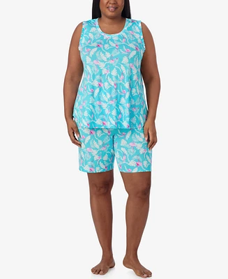 Ellen Tracy Plus Sleeveless Bermuda Pajama Set