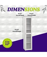 Kings Brand Furniture Romero Tall Curio Storage Cabinet - Bookshelf Perfect for Living Room, Kitchen, Bedroom & Office