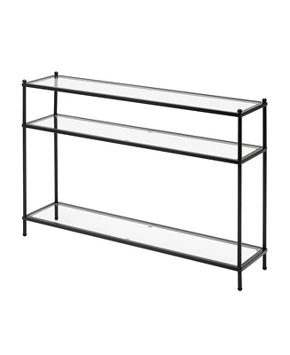Convenience Concepts 9.5" Royal Crest 3 Tier Glass Console Table