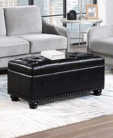 Convenience Concepts 35.5" Faux Leather 7th Avenue Storage Ottoman Bench