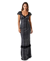 Modenaire Women's Sleeveless Ribbed Knit High Neck Midi Dress