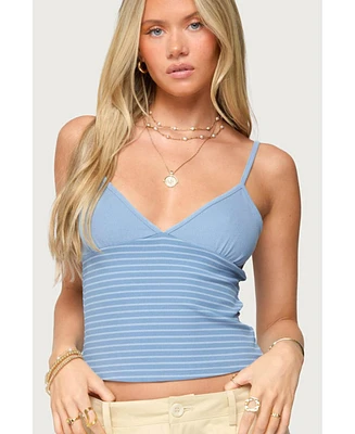 Edikted Women's Hemsley Striped Ribbed Tank Top