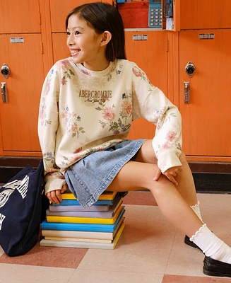 abercrombie kids Girls Floral Crewneck Sweatshirt
