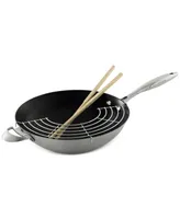 Scanpan Ctx 12.5", 32cm Nonstick Induction Suitable Wok, Brushed Stainless Steel