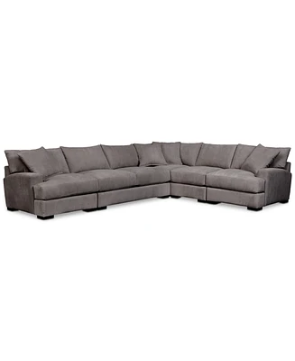 Closeout! Rhyder 5-Pc. Fabric Sectional Sofa with Apartment Sofa, Created for Macy's