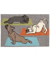 Liora Manne Front Porch Indoor/Outdoor Yoga Dogs Heather 2'6'' x 4' Area Rug