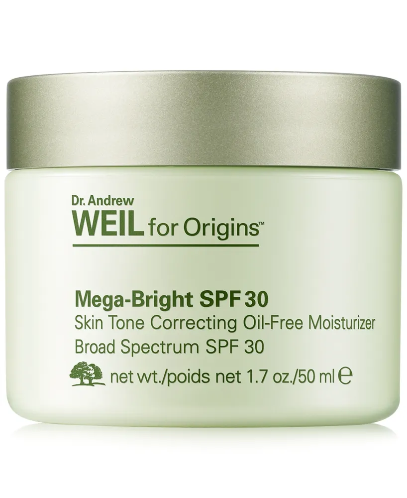 Dr. Andrew Weil for Origins Mega-Bright Spf 30 Skin Tone Correcting Oil-Free Moisturizer, 1.7