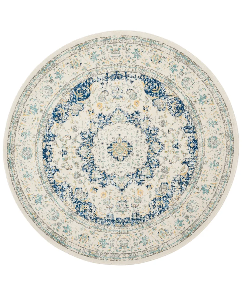 Safavieh Evoke EVK220C Ivory/Blue 5'1" Round Area Rug