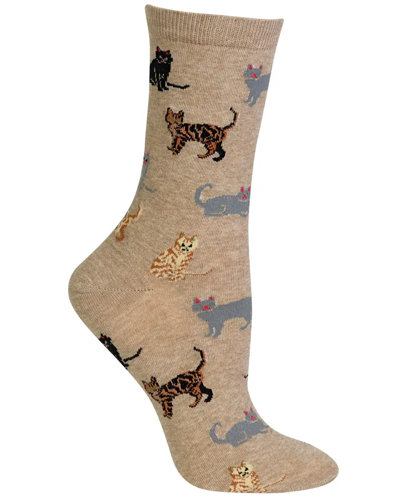 Hot Sox Women's Cats Fashion Crew Socks