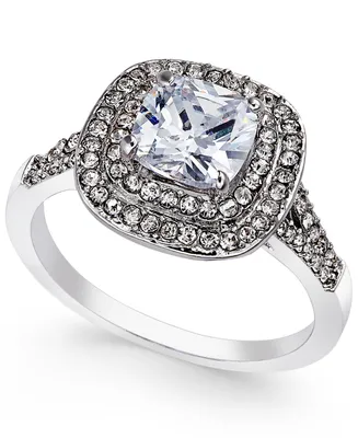 Charter Club Double Halo Crystal Center Ring, Created for Macy's