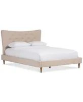 Jerell Modern Linen Platform Beds Quick Ship