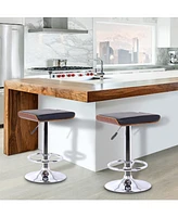 Java Barstool in Chrome finish with Walnut wood and Cream Faux Leather