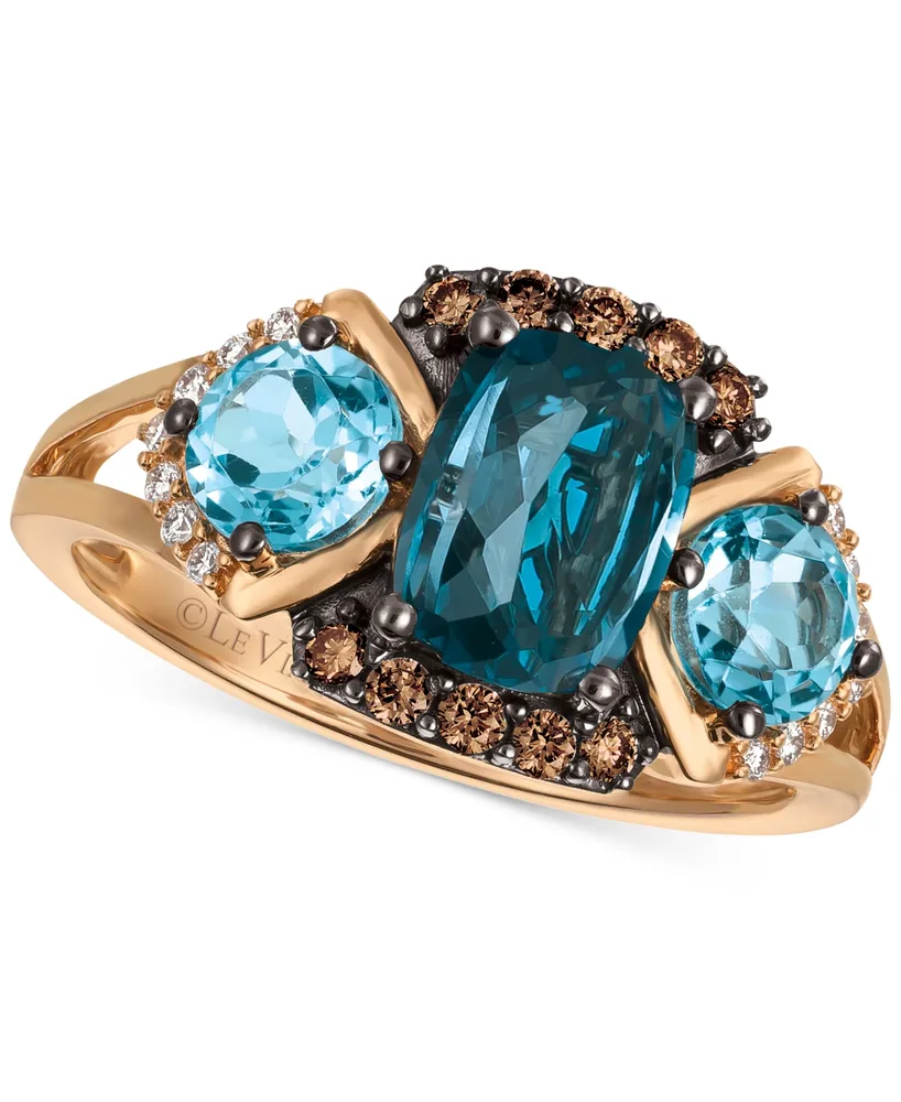 Le Vian Chocolatier Blue Topaz (2-5/8 ct. t.w.) and Diamond (1/5 Ring 14k Rose Gold, Created for Macy's