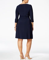 Ny Collection Plus Ruched A-Line Dress