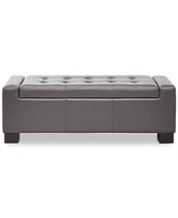 Clay Faux-Leather Storage Ottoman