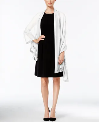 Calvin Klein Elegant Satin-Trim Chiffon Evening Wrap