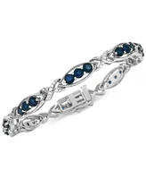 Sapphire (4-1/2 ct. t.w.) and Diamond (1/4 ct. t.w.) Link in Sterling Silver