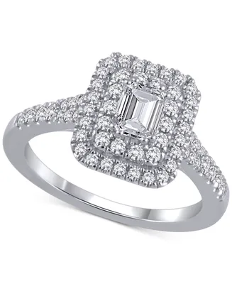 Marchesa Certified Diamond Vintage Inspired Engagement Ring (1 ct. t.w.) in 18k White Gold, Created for Macy's