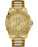 Guess Men's Crystal Gold-Tone Stainless Steel Bracelet Watch 46mm