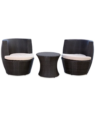 Isabelle Outdoor Wicker 3-Pc. Bistro Chair Set