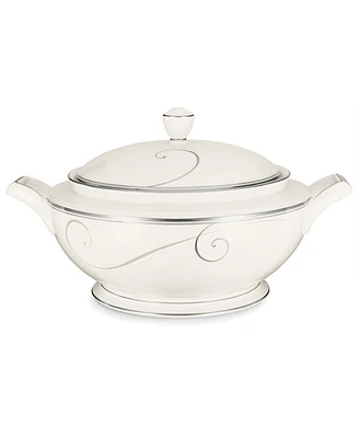 Noritake Dinnerware, Platinum Wave Covered Vegetable Bowl