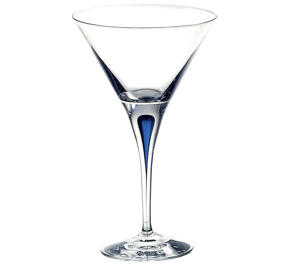 Orrefors Intermezzo Blue Martini Glass