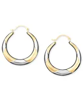 10k Two-Tone Gold Hoop Earrings