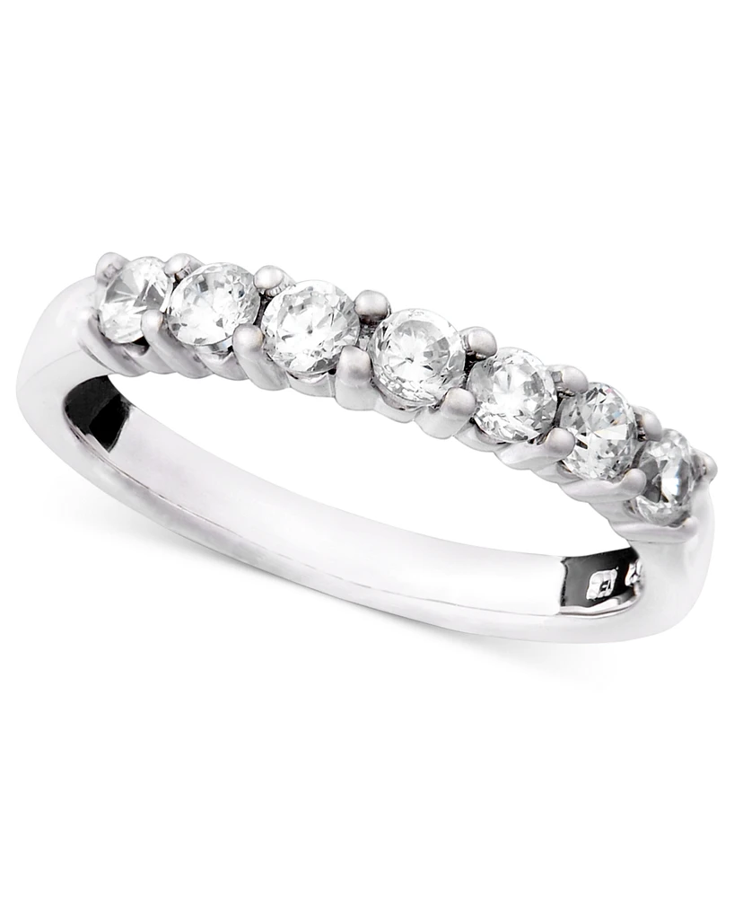 Seven Diamond Band Ring in 14k Yellow or White Gold (3/4 ct. t.w.)