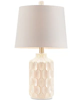 Ink+Ivy Contour Ivory Ceramic Glass Table Lamp