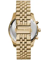 Michael Kors Men's Chronograph Lexington Gold-Tone Stainless Steel Bracelet Watch 45mm MK8281