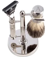 Bey-Berk Men's Monogrammed Razor & Brush Set