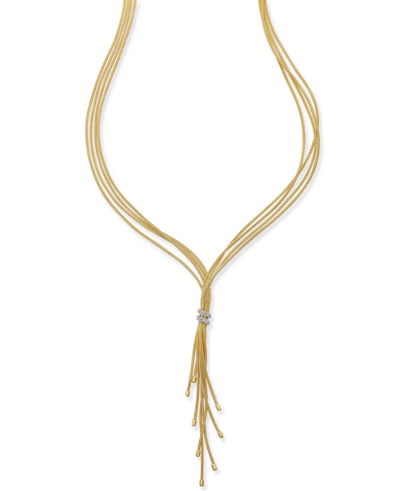 Diamond Tassel Lariat Necklace (1/4 ct. t.w.) in 14k Gold-Plated Sterling Silver