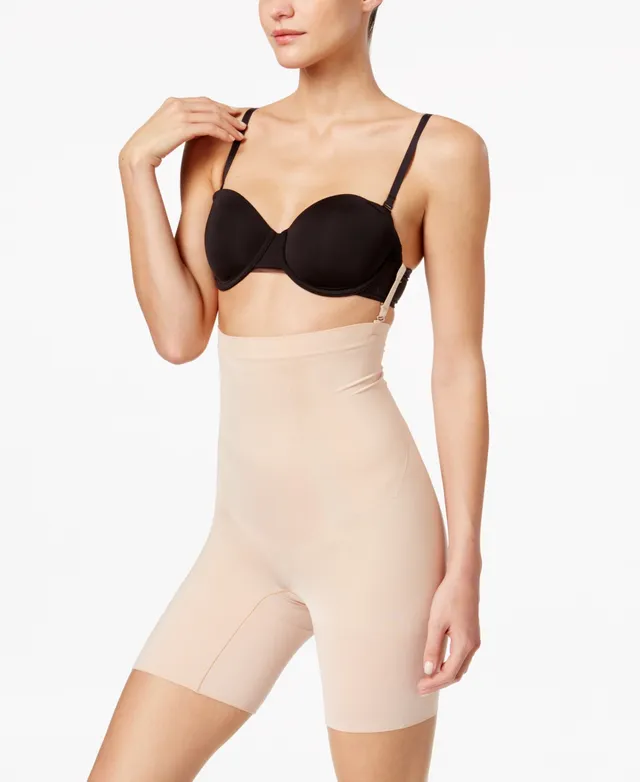 Spanx Oncore High-waisted Mid-thigh Shorts In Soft Nude