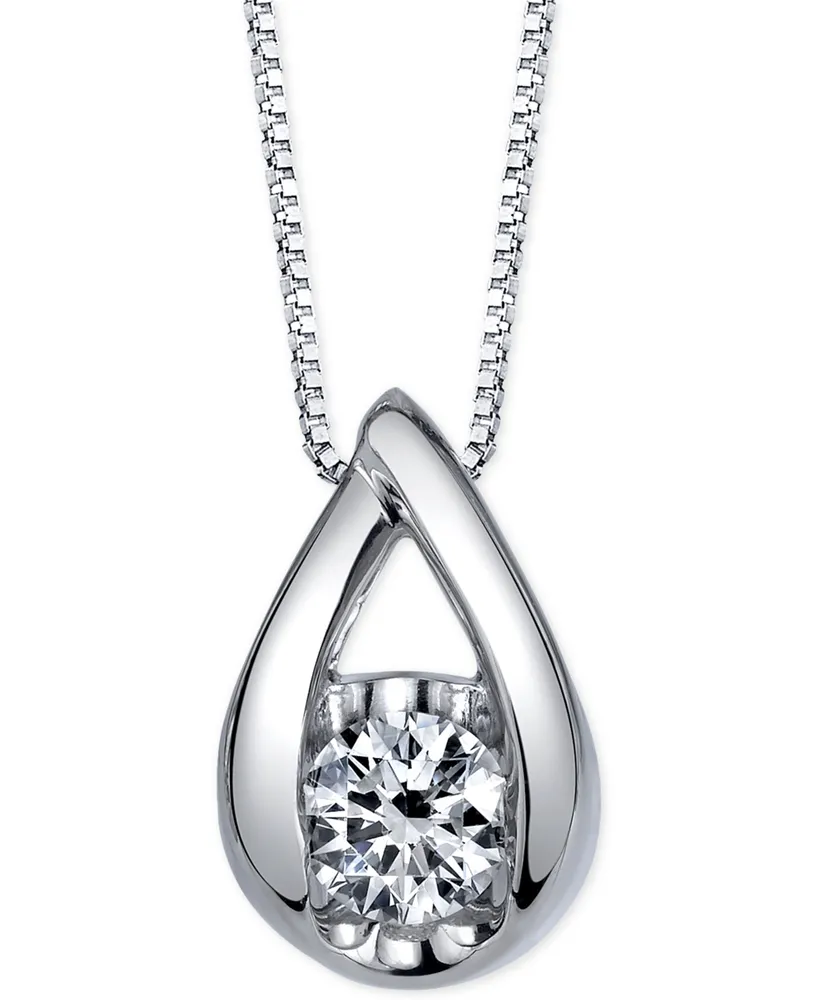 Sirena Diamond Pendant Necklace (1/2 ct. t.w.) in 14k White Gold