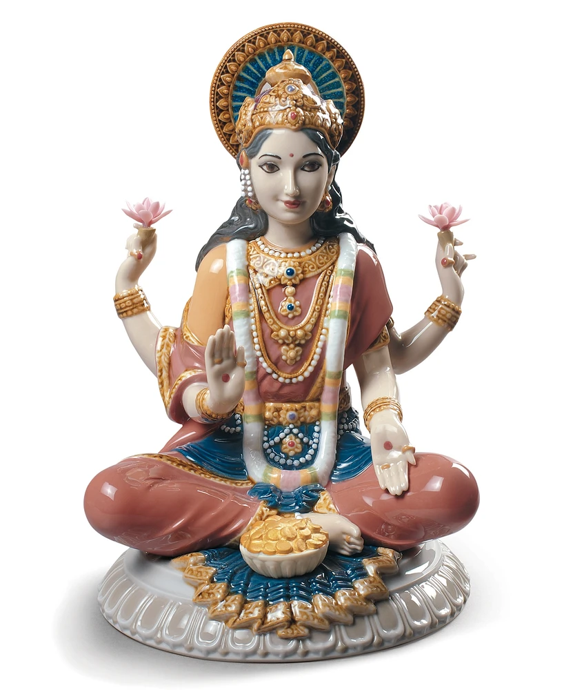 Lladro Goddess Sri Lakshmi Figurine