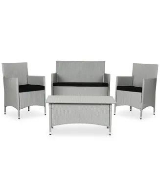 Chrystie Outdoor 4-Pc. Seating Set (1 Loveseat, 2 Chairs & 1 Coffee Table)